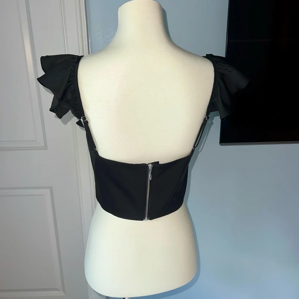 Lovers + Friends Black Ruffle Top - Picture 2 of 4